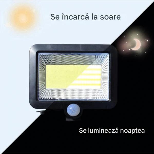 Set 6 x Lampa Solara LED SL-F100 cu Senzor de Miscare – Proiector Exterior cu Panou Solar, Iluminare Curte si Gradina