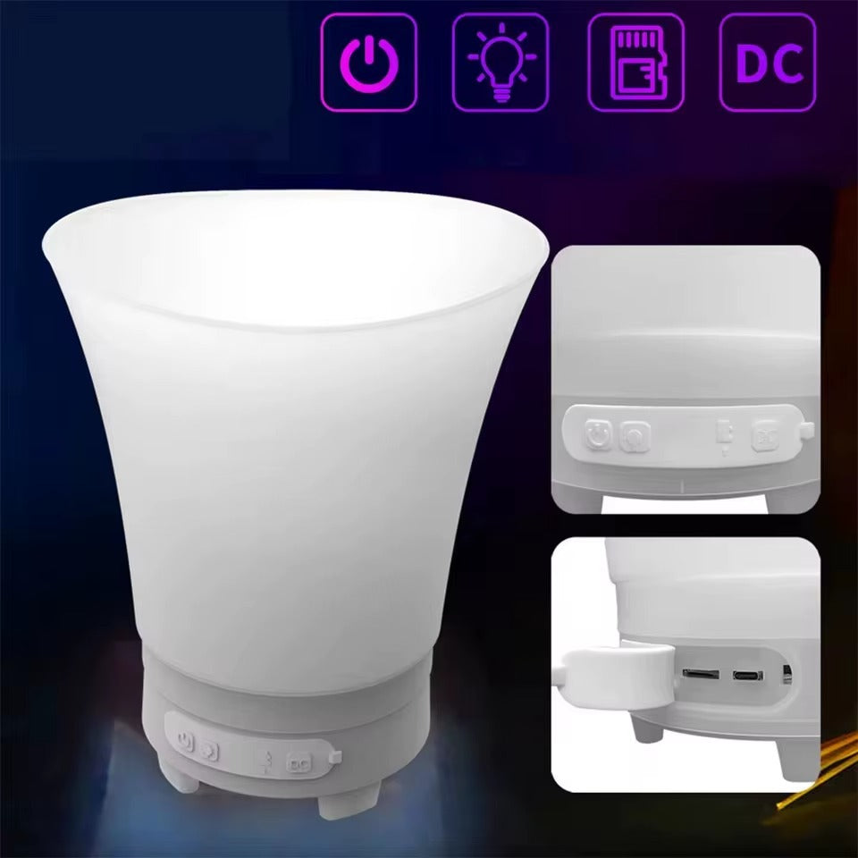 Frapiera cu Boxa Bluetooth si LED Multicolor 7L – Galeata pentru Bauturi Reci, Decor Luminos pentru Petreceri
