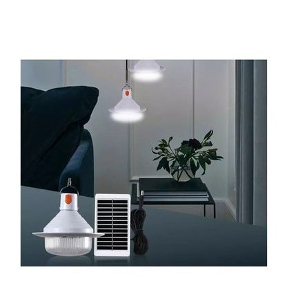 Set 2 x Bec Solar LED cu Panou Solar si Prindere cu Carlig, Lampa Solara Portabila pentru Camping