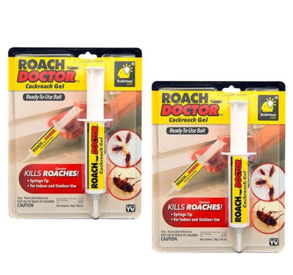 Set 5 x Gel Anti Gandaci Roach Doctor, Seringa Profesionala, Eliminare Rapida Gandaci de Bucatarie, Eficient si Usor de Aplica
