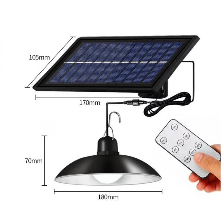 Lampa Solara LED Suspendata cu Telecomanda XF-707 – Panou Solar Extern, Iluminat Exterior Curte