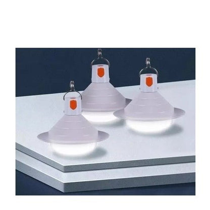 Set 2 x Bec Solar LED cu Panou Solar si Prindere cu Carlig, Lampa Solara Portabila pentru Camping