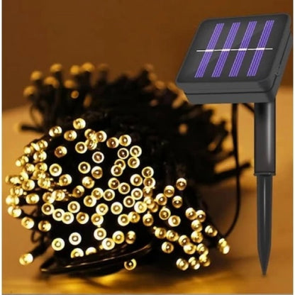 Set 2 x Decoratiune Solara Exterior 30m cu 300 LED Alb Cald – Ghirlanda Luminoasa pentru Gradina, Terasa, Curte, IP65