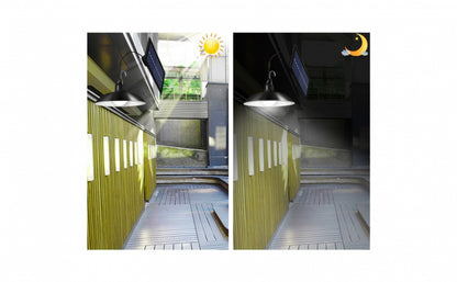 Sistem Iluminat Solar cu 2 Lampi Suspendate LED + Panou Solar si Telecomanda – Iluminare Exterior, Terasa, Foisor, Garaj, 50W