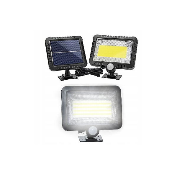 Set 2 x Proiector Solar LED SL-F100 cu Senzor de Miscare, Panou Solar Extern, Lumina Puternica COB