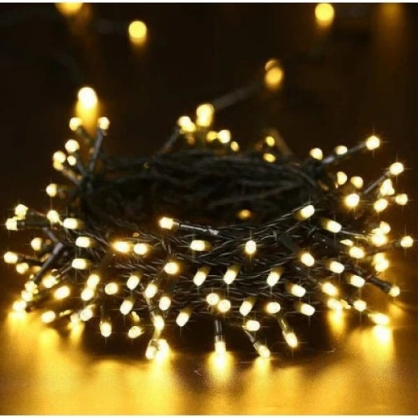 Set 4 x  Decoratiune Solara 100 LED, 10 Metri Alb Cald– Iluminat Decorativ Exterior cu Panou Solar, Rezistente la Intemperii