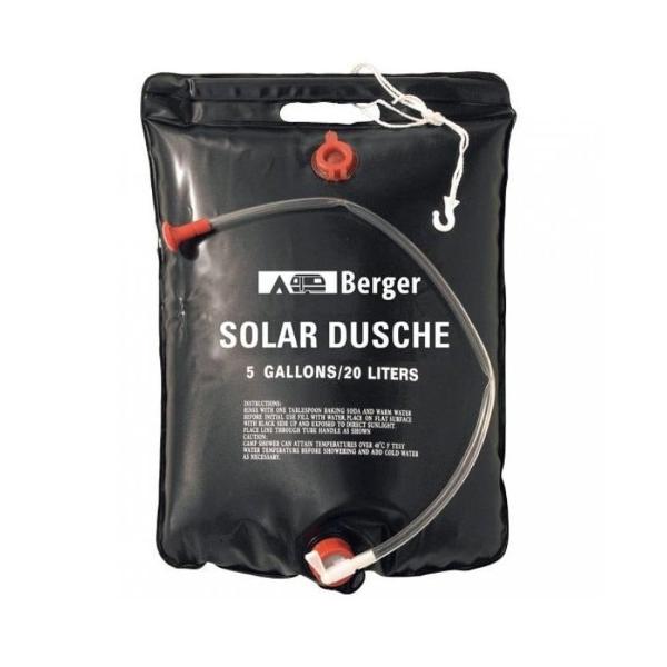 Dus Solar Portabil 20L pentru Camping, cu Furtun si Cap Dus, Incalzire Naturala la Soare