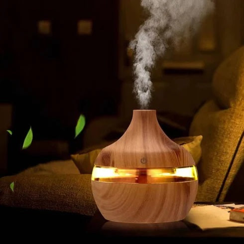 Difuzor Aromaterapie 1+1 si Cadou 24 Uleiuri Esentiale, LED, Silentios