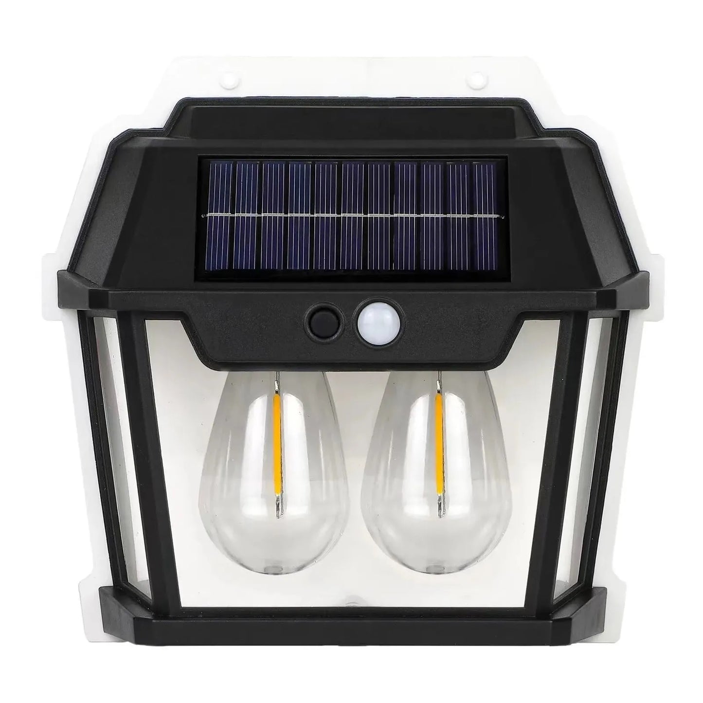 Set 3 x Lampa Solara Exterior cu 2 Becuri LED si Senzor de Miscare PIR, Iluminat Solar Curte Gradina Terasa, Rezistente la Apa IP65