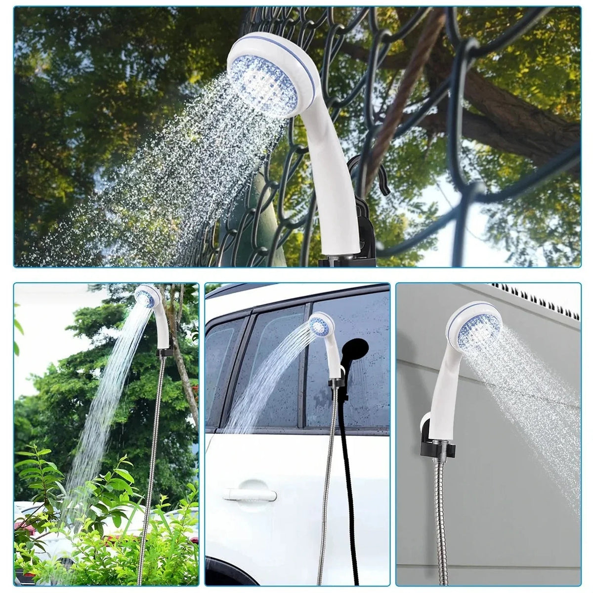 Dus Portabil cu Incarcare USB pentru Camping cu Robinet Incorporat pentru Interior/Exterior