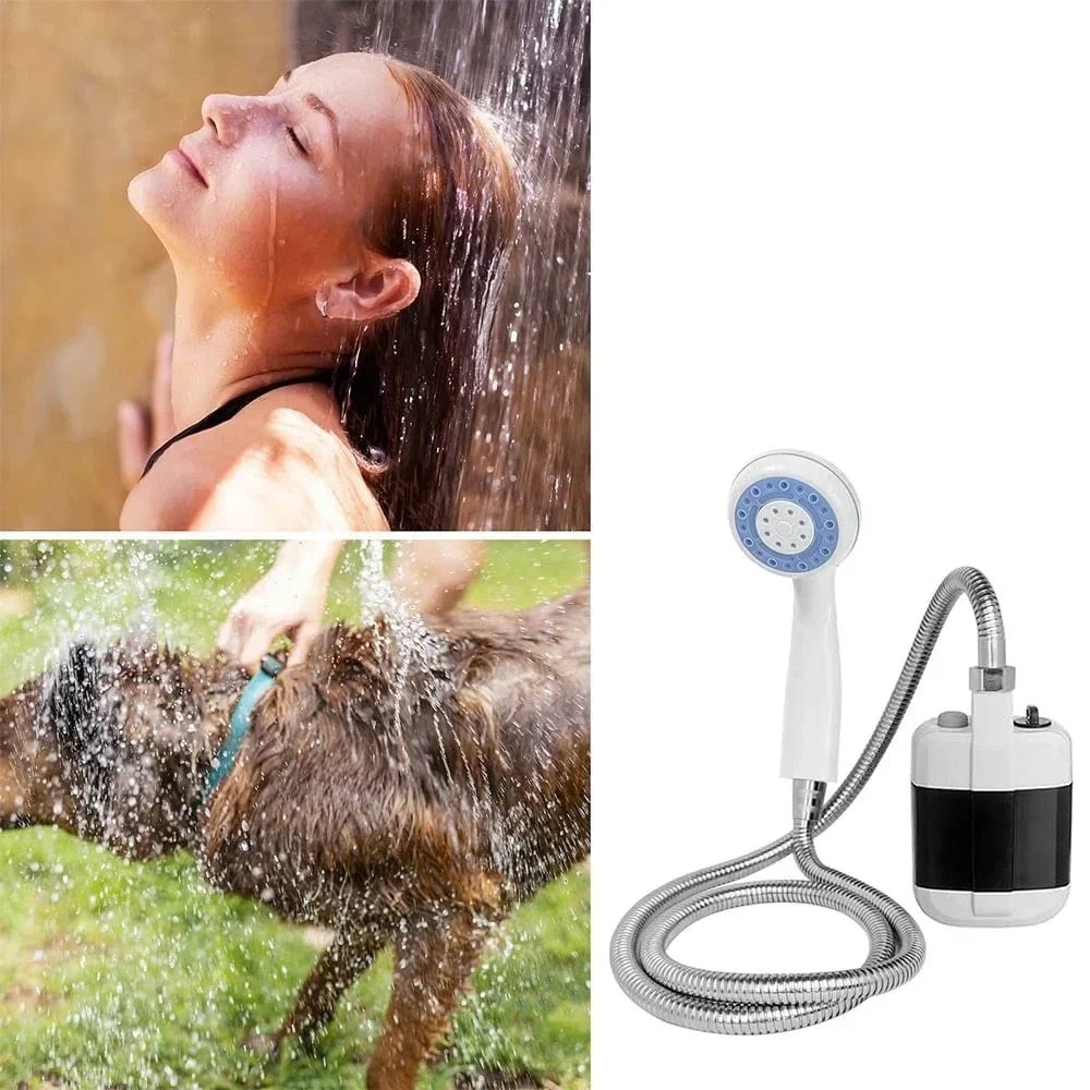 Dus Portabil cu Incarcare USB pentru Camping cu Robinet Incorporat pentru Interior/Exterior