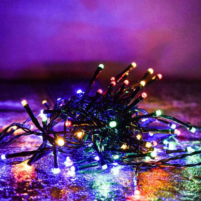 Set 2 x Decoratiune Solara 100 LED, 10 Metri Multicolor – Rezistente la Intemperii, pentru Casa, Curte, Terasa