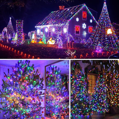 Set 2 x Decoratiune Solara 100 LED, 10 Metri Multicolor – Rezistente la Intemperii, pentru Casa, Curte, Terasa