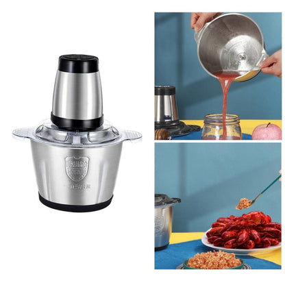 Tocator Electric Inox Multifunctional 3L, 1000W, 4 Lame din Otel Inoxidabil, Robot Bucatarie pentru Carne si Legume