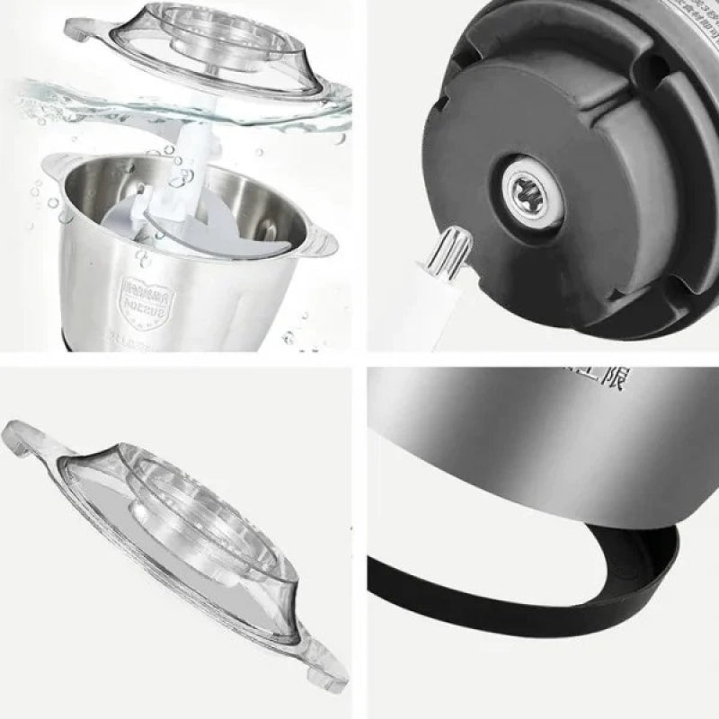 Tocator Electric Inox Multifunctional 3L, 1000W, 4 Lame din Otel Inoxidabil, Robot Bucatarie pentru Carne si Legume