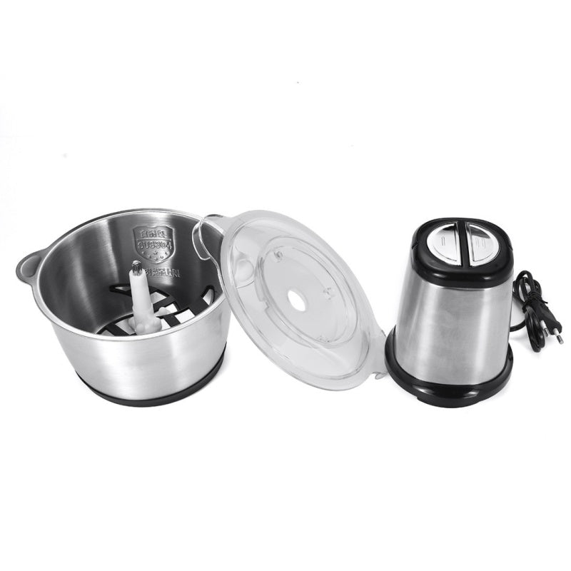 Tocator Electric Inox Multifunctional 3L, 1000W, 4 Lame din Otel Inoxidabil, Robot Bucatarie pentru Carne si Legume