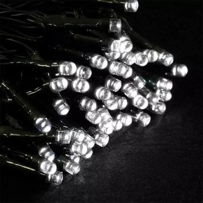 Decoratiune Solara Exterior 100 Metri, 1000 LED Alb Rece, IP44 – Lumini Solare pentru Gradina, Casa si Evenimente