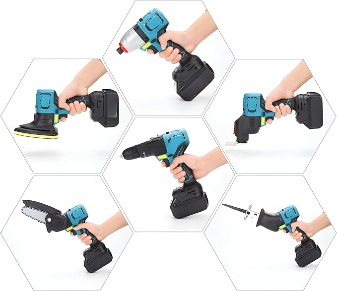 Trusa Scule Electrice 5 in 1 Fara Fir, 2 Acumulatori, Bormasina, Drujba, Polizor, Slefuitor, Set Profesional cu Cutie