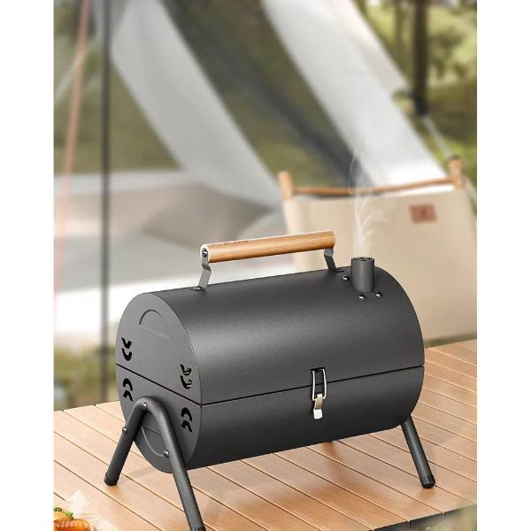 Gratar Portabil Multifunctional cu Suprafata Dubla din Otel Inoxidabil si Suport Triunghiular Stabil – Ideal pentru Camping și Gratare în Aer Liber