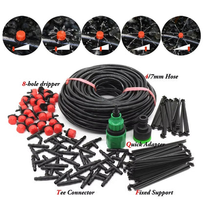 Sistem Irigare prin Picurare 20 Metri – Kit Complet cu Furtun, Picuratori si Conectori pentru Gradina si Legume