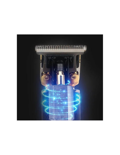 Aparat de Tuns Profesional cu Lama T Precision, Baterie Reincarcabila USB, Motor Puternic, 4 Capete Incluse, Design Vintage Metalic, Ideal Barba si Contur