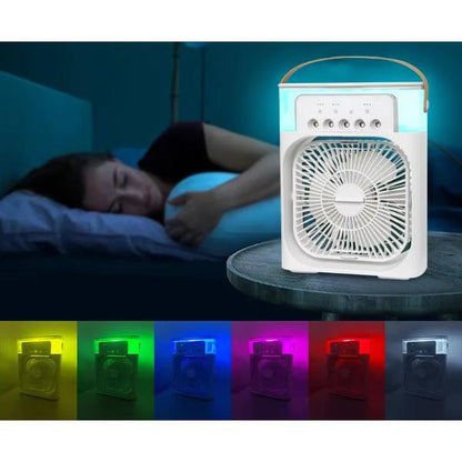 Ventilator cu Apa și Umidificator 3 în 1 – 3 Trepte Viteza si Pulverizare, USB, Silentios, Temporizator , 600 ml