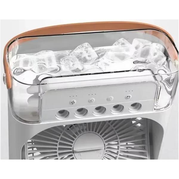 Ventilator cu Apa și Umidificator 3 în 1 – 3 Trepte Viteza si Pulverizare, USB, Silentios, Temporizator , 600 ml