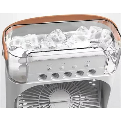 Ventilator cu Apa și Umidificator 3 în 1 – 3 Trepte Viteza si Pulverizare, USB, Silentios, Temporizator , 600 ml