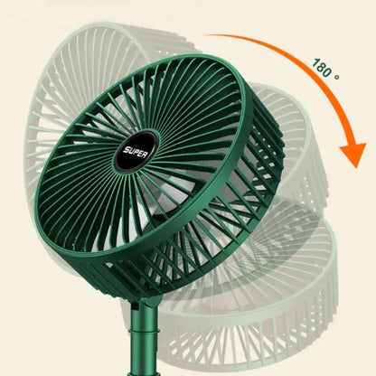 Ventilator de Masa LI Multifunctional 3 in 1 cu Suport pentru Telefon, Inaltime Reglabila, Pliabil, Silentios, 2000 mAh