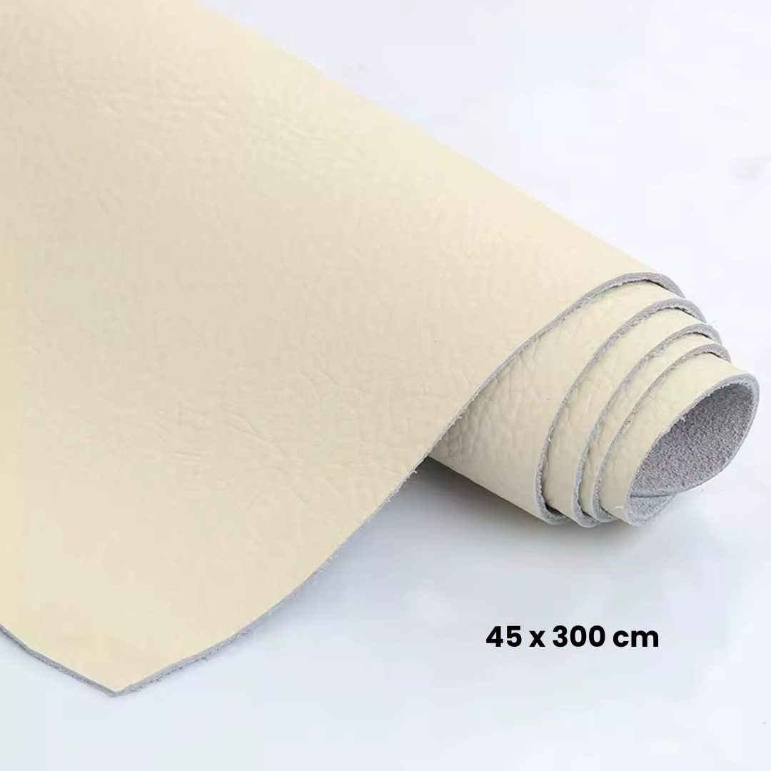 Folie Autoadeziva Piele Ecologica Crem 75x250 cm, Material Premium, Rezistenta, Ideala pentru Mobilier si Decor Interior