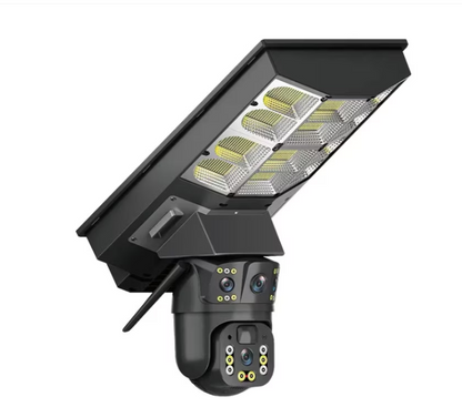 Lampa Stradala Solara cu Camera WiFi V380 PRO 4MP, Panou Solar Inclus, Senzor Miscare PIR, Supraveghere HD Full Color, Control din Telefon