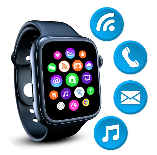 Smartwatch Bluetooth I7 Pro Max cu Monitorizare Ritm Cardiac, Pasi, Somn, Notificari, Control Muzica si Apeluri, Ecran Touch HD, Compatibil Android si iOS