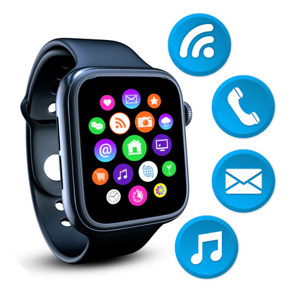 Smartwatch Bluetooth I7 Pro Max cu Monitorizare Ritm Cardiac, Pasi, Somn, Notificari, Control Muzica si Apeluri, Ecran Touch HD, Compatibil Android si iOS