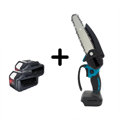 Mini Drujba Electrica cu 2 Acumulatori 24V – Fierastrau Electric Portabil pentru Taiat Lemn si Crengi