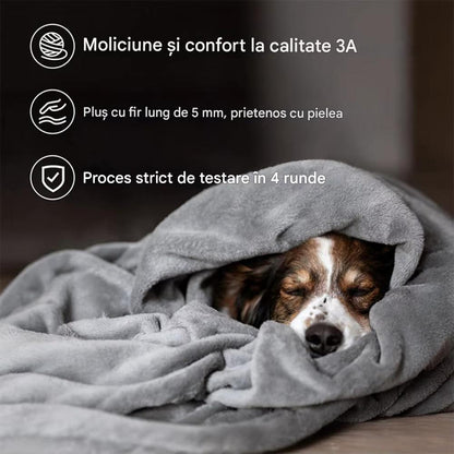 Set 2 x Patura Pufoasa Premium, Ultra Soft, Material Catifelat, Caldura si Confort Maxim, Dimensiuni 200x230 cm