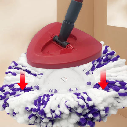 Set Mop Rotativ Profesional Cu Galeata si 4 x Rezerve Microfibra -  Sistem Stoarcere 360, Curatenie Rapida Pentru Casa
