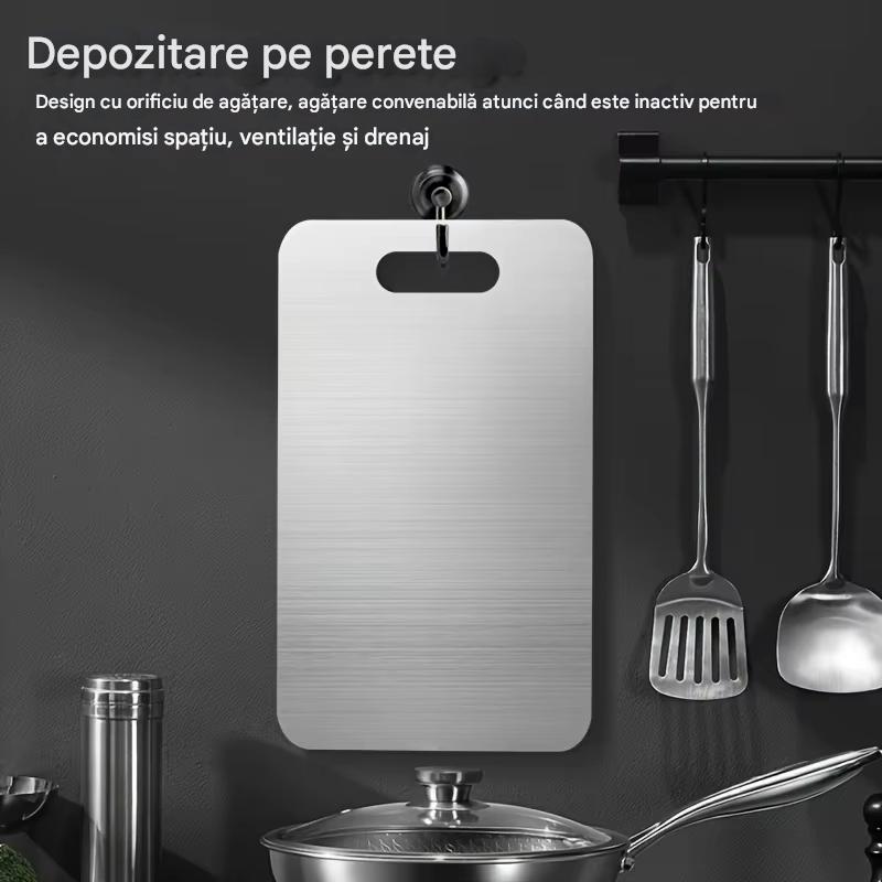 Set 3 x Tocator Bucatarie din Plastic – Antiderapant cu Maner, 3 Dimensiuni, Rezistente si Usor de Curatat