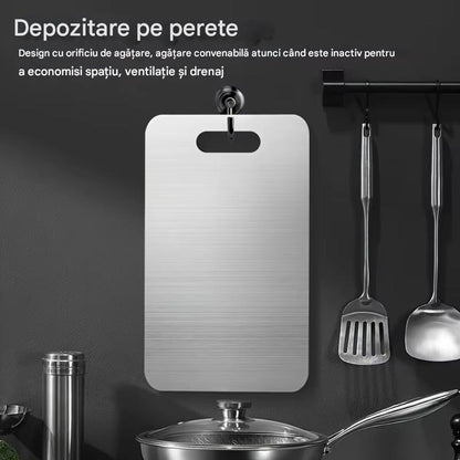 Set 3 x Tocator Bucatarie din Plastic – Antiderapant cu Maner, 3 Dimensiuni, Rezistente si Usor de Curatat