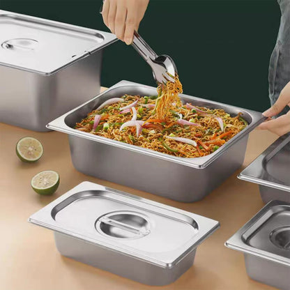 Recipient din Inox pentru Mentinerea Alimentelor Calde din Inox cu Capac, 32.5 x 12.6 x 10 cm