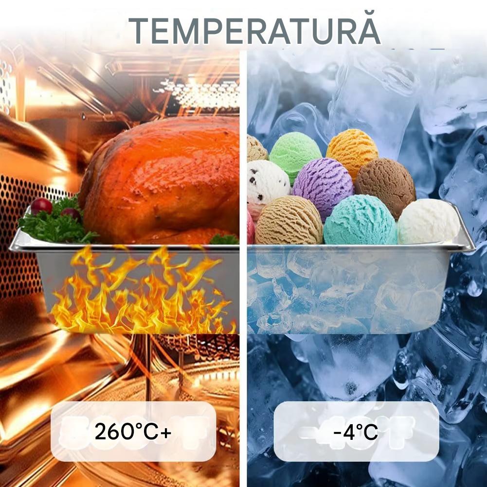 Recipient din Inox pentru Mentinerea Alimentelor Calde din Inox cu Capac, 32.5 x 12.6 x 10 cm