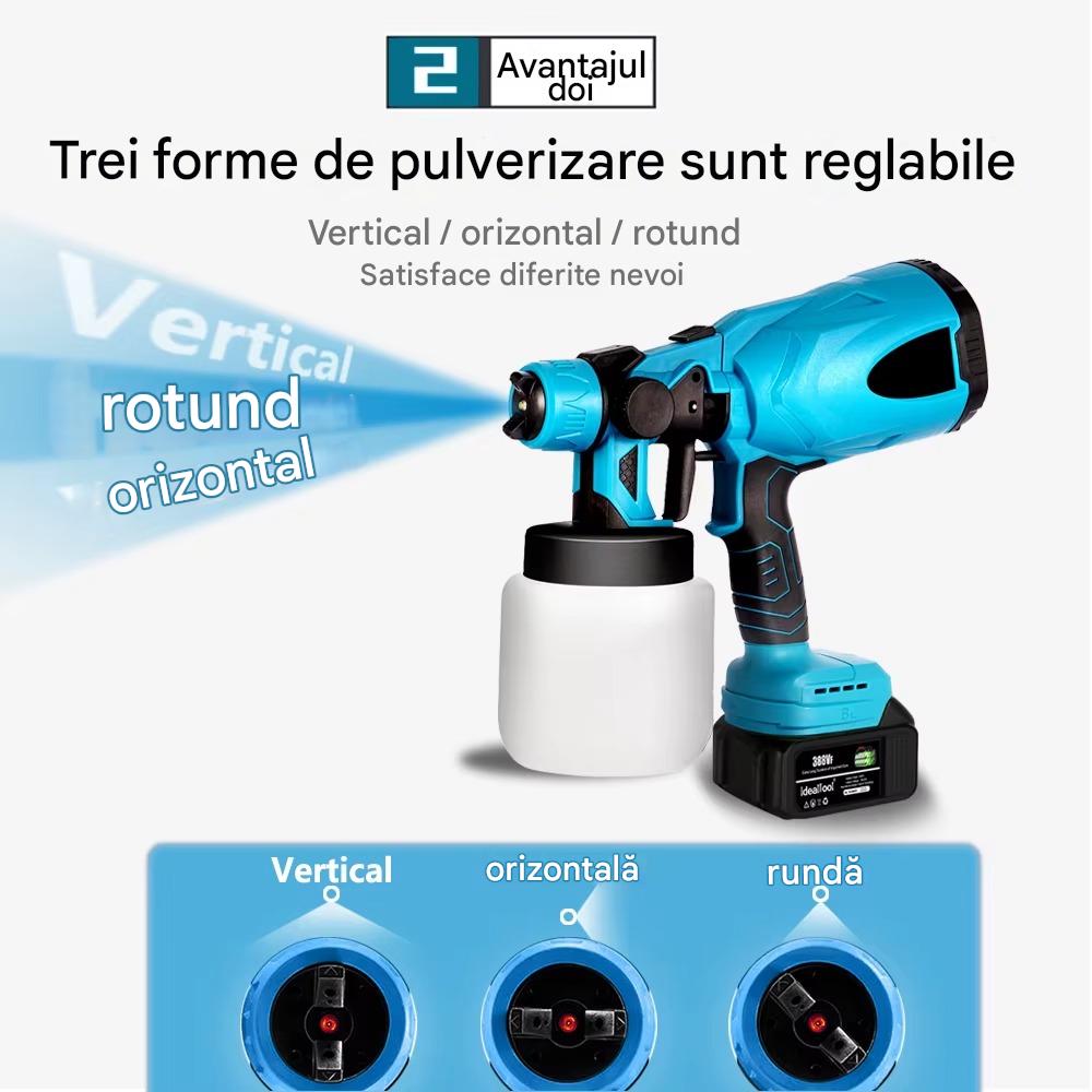 Dispozitiv Vopsire Electric 48V, 2 Acumulatori, 3 Duze, Rezervor Mare 800ml, Pulverizare Rapida si Eficienta