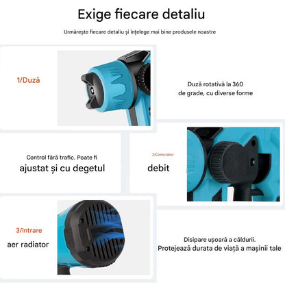 Dispozitiv Vopsire Electric 48V, 2 Acumulatori, 3 Duze, Rezervor Mare 800ml, Pulverizare Rapida si Eficienta