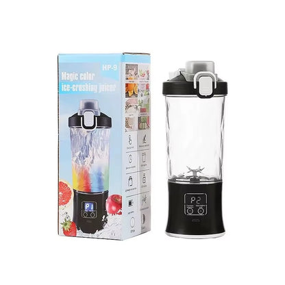 Storcator de Fructe Portabil 600 ml, Baterie 1500 mAh, Incarcare USB si Afisaj Digital , Zdrobire Rapida