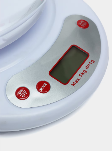 Cantar de Bucatarie cu Bol Inclus 5 kg, Afisaj Digital LCD, Design Compact si Modern, Ideal pentru Retete Exacte si Diete Echilibrate
