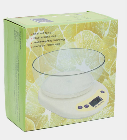 Cantar de Bucatarie cu Bol Inclus 5 kg, Afisaj Digital LCD, Design Compact si Modern, Ideal pentru Retete Exacte si Diete Echilibrate
