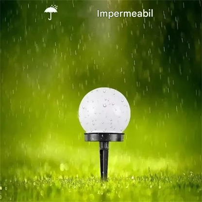 Set 8 x Lampa Solara Gradina Glob, Rezistenta IP44, Iluminare Ambientala Exterior, Ideala pentru Alei, Curte si Gradina