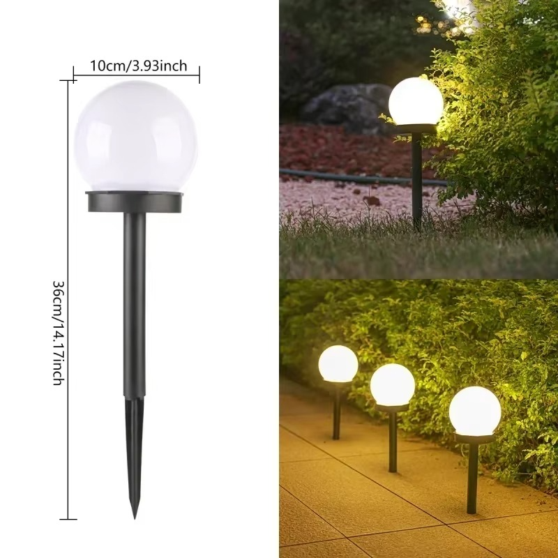 Set 10 x Lampa Solara Gradina Glob, Rezistenta IP44, Iluminare Ambientala Exterior, Ideala pentru Alei, Curte si Gradina