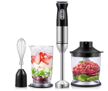 Blender De Mana 4 in 1 500W Multifunctional Cu Tocator Si Pahar – Putere Mare Pentru Preparare Rapida Si Eficienta