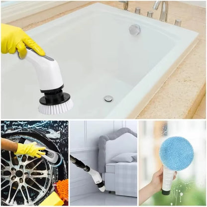 Perie Electrica de Curatare cu 7 Capete Interschimbabile, 2 Viteze Reglabile si Maner Extensibil – Fara Fir, Rezistenta la Apa, Curatare Rapida si Eficienta