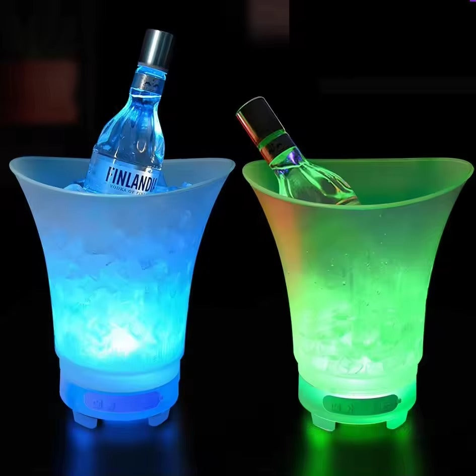 Frapiera cu Boxa Bluetooth si LED Multicolor 7L – Galeata pentru Bauturi Reci, Decor Luminos pentru Petreceri